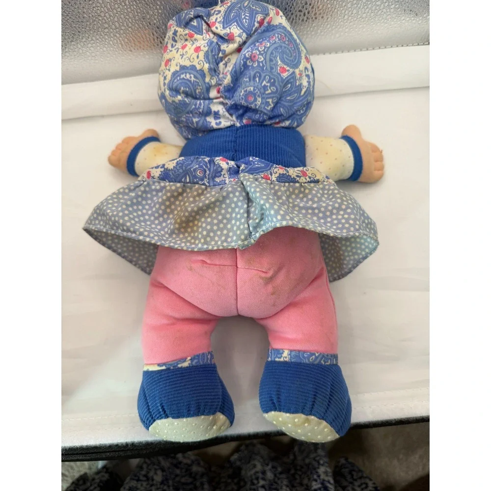 Vintage 1984 Cabbage Patch‎ Kids Doll Blue Eyes Dress Hat Girl Toy Coleco